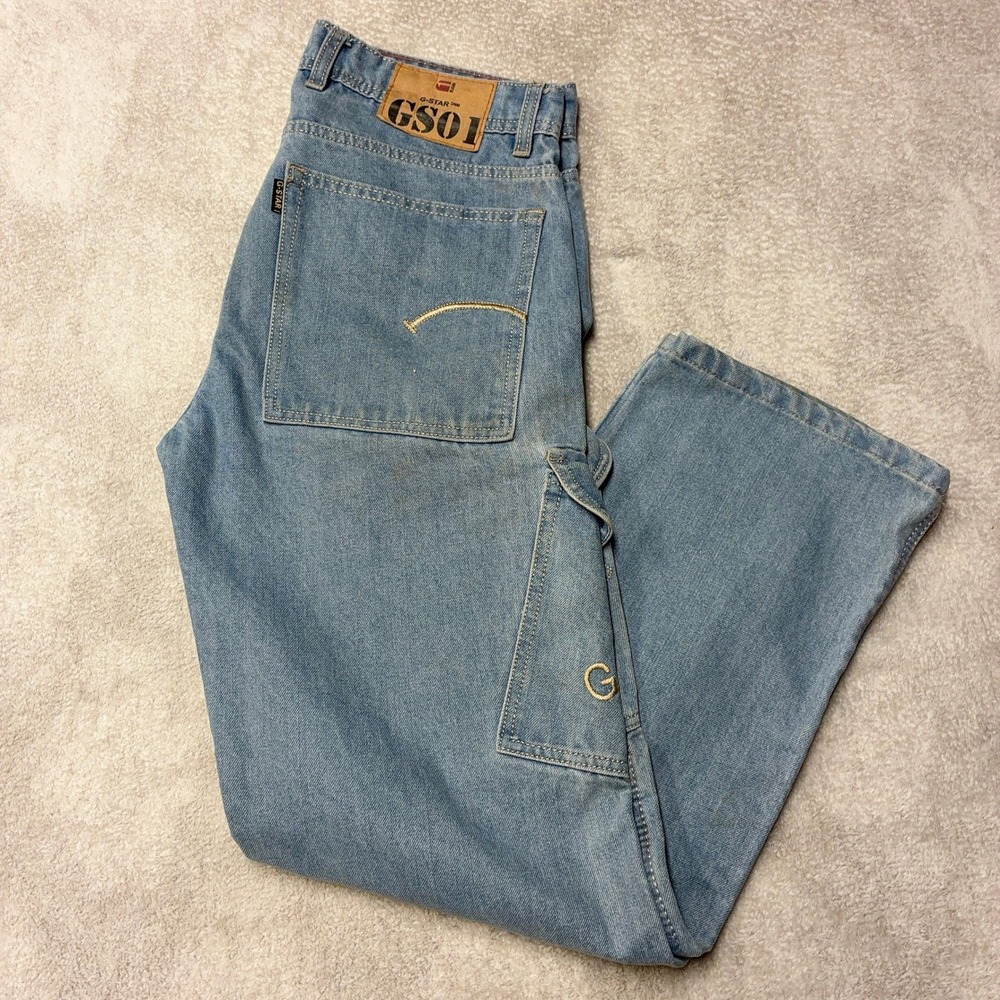 G-Star Raw GS01 Cargo Carpenter Jeans Light Wash Blue GS01 Mens 32x32